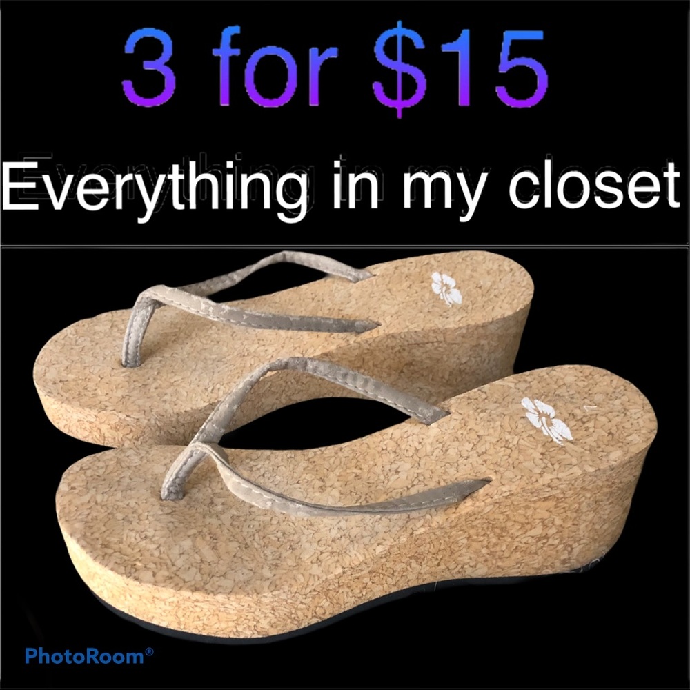 3 For 15 Womens Size 7 Wedge Sandals
